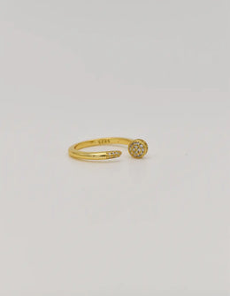 Close-up of pavé stone tips on dual-tone rings