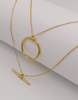 trendy minimalist necklace with 18K gold finish for women