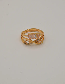 crystal wave crossover wedding ring gold for women Canada