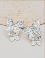 butterfly_earring_silver_finish_textured_wings_modern_canadian_jewellery