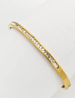 18K gold bangle with sparkling crystal detailing