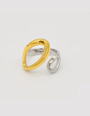 infinity_duo_goden_and_silver_open_ring modern adjustable two tone ring for women canada jewelry