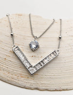 montreal minimalist jewellery v initial necklace with crystal stone