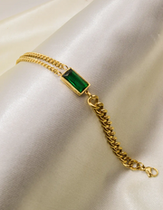 fashion_goden_chain_bracelet_with_green_rectangular_crystal_canada